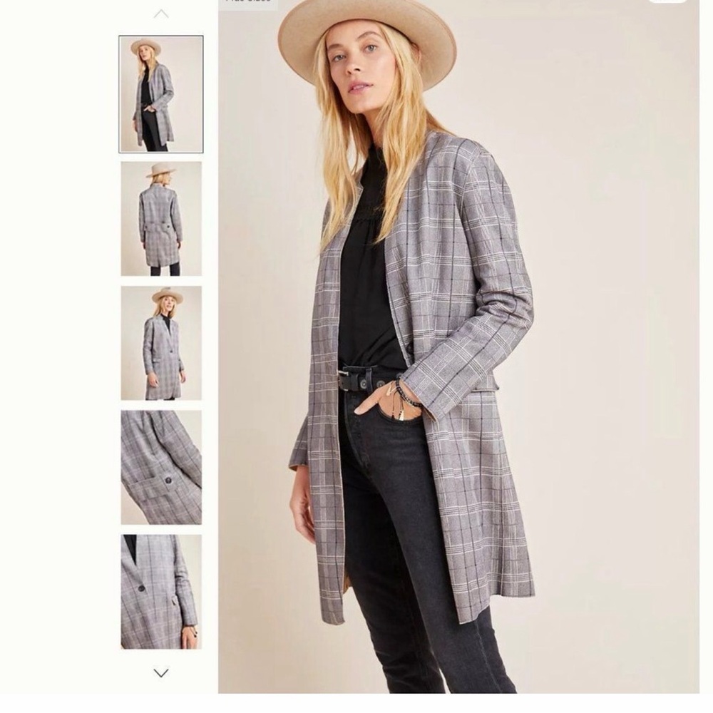 Blank NYC Women's Gray Plaid Blazer